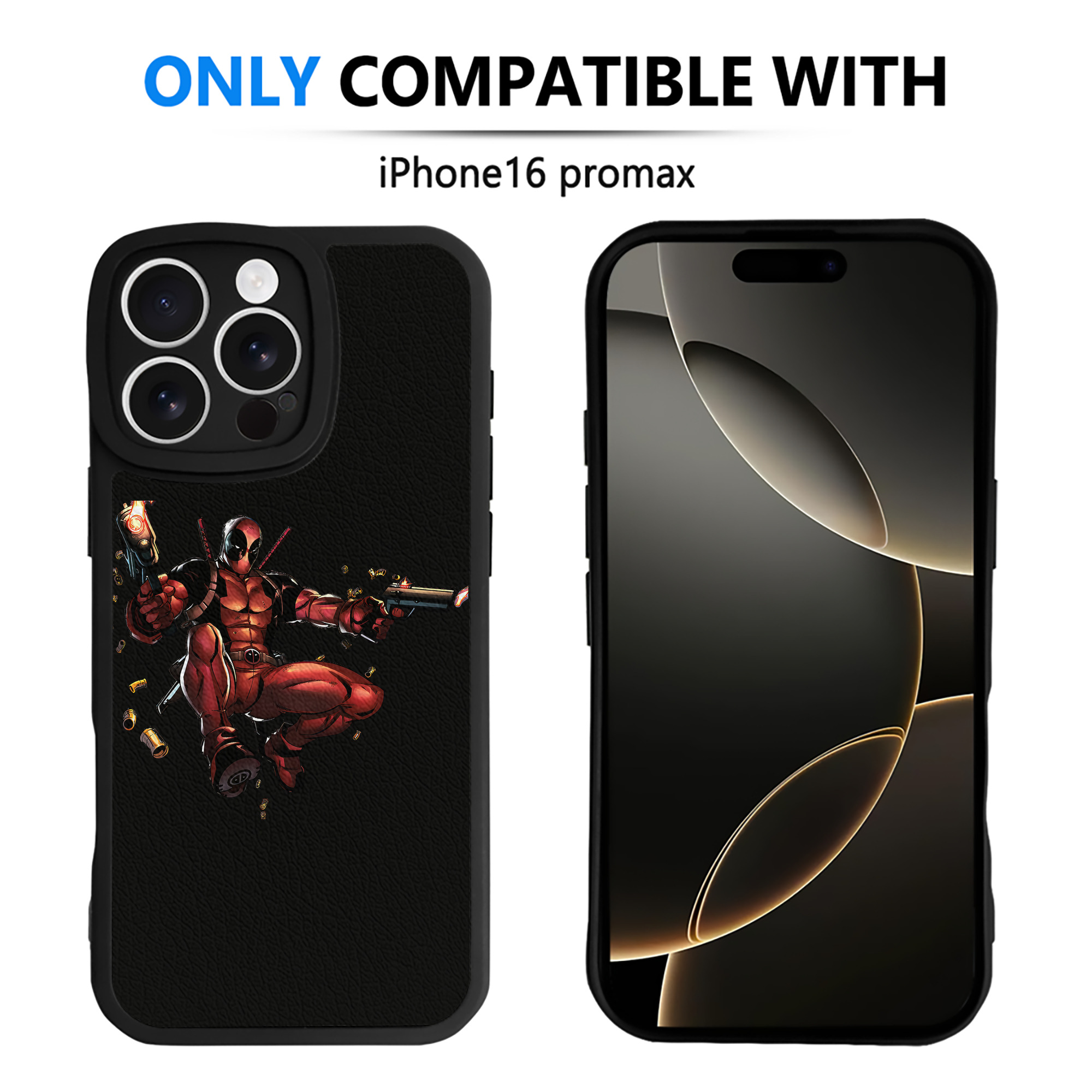 （画像用） Deadpool デッドプール 【iPhone 16シリーズ対応】シリコンスマホケース（レザー調） 材質：シリコン